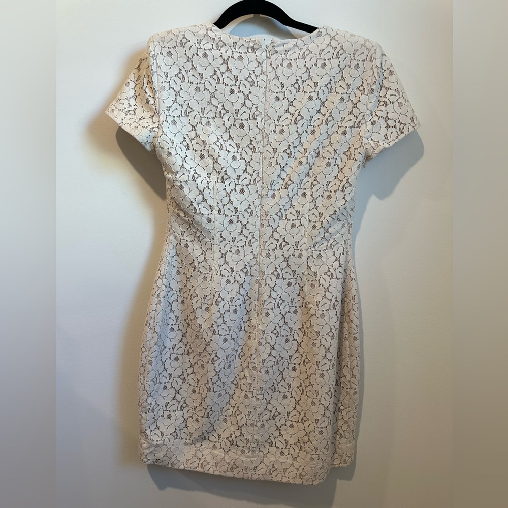 French Connection Cream Floral Lace Dress - Picture 3 of 6